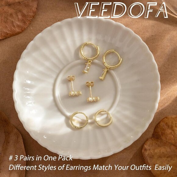 🆕 Women Gold Small Hoop Earrings Trendy Chunky Multiple Piercing Jewelry Gift - Picture 6 of 7